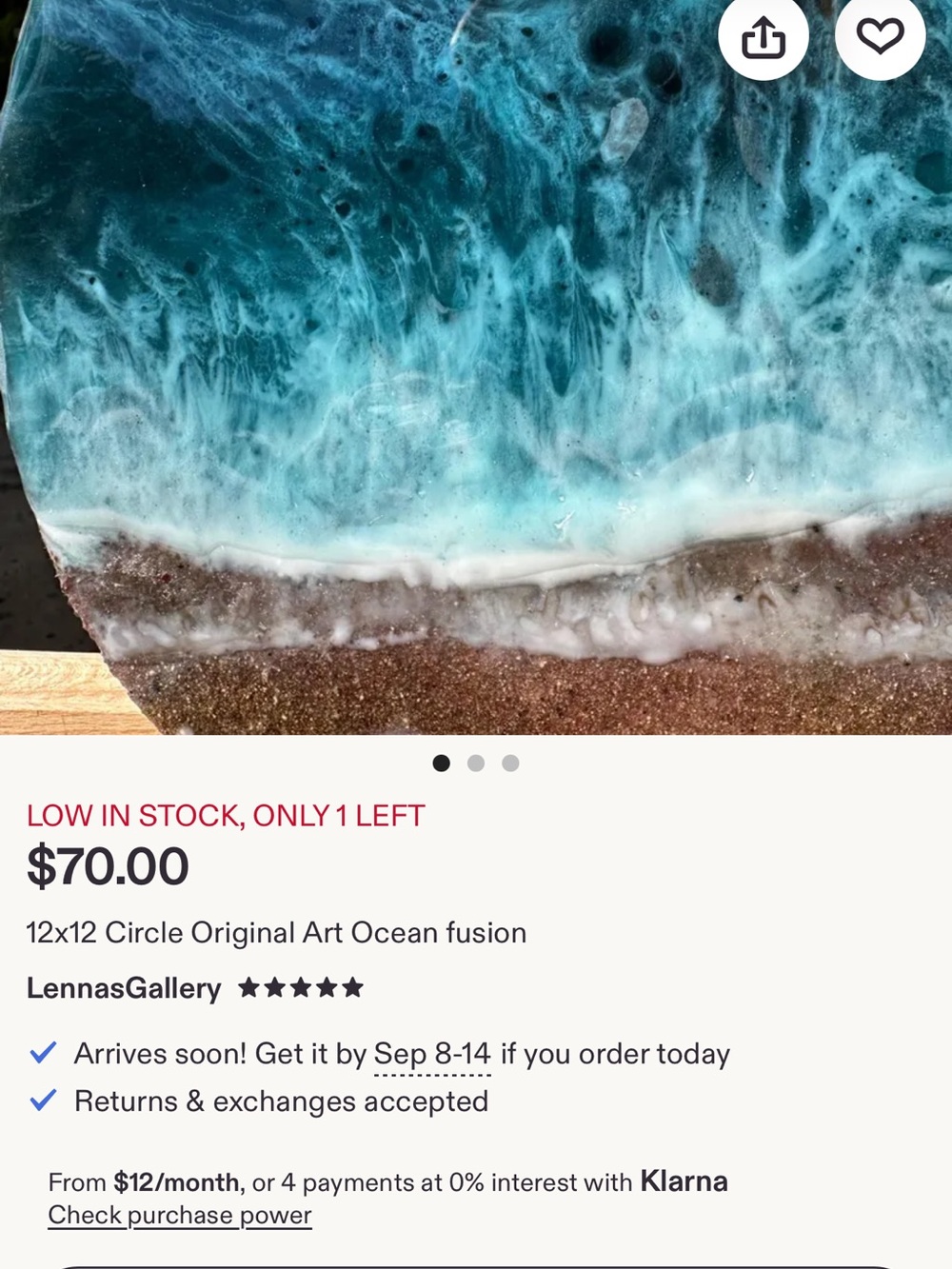Lenna's Gallery Ocean Fusion 12x12 Wall Art - Teal Blue & White